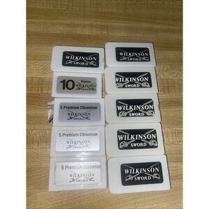 New Lot Of 10 Boxes Wilkinson Sword Bonded Vintage Razor Blades Made In England